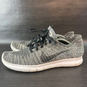 Nike Free RN Flyknit 2016 Womens Size 8 Grey Black Athletic Running Shoes 831070